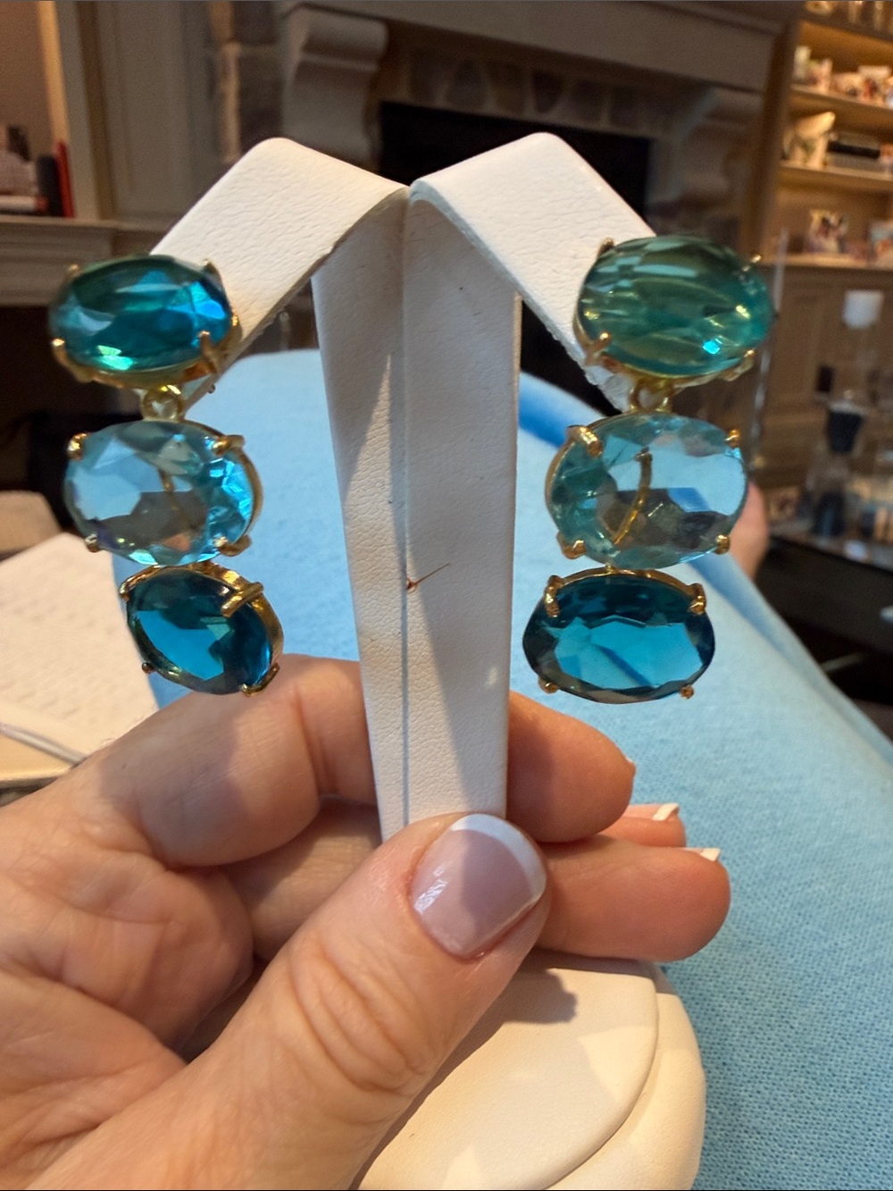 Faux stone earrings